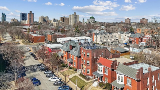 aerial view with a view of city