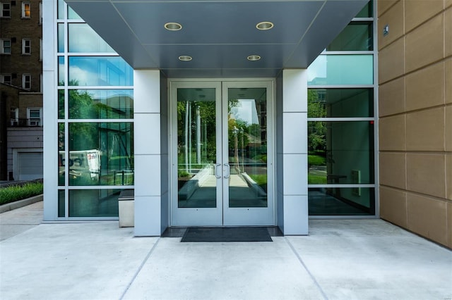 doorway to property with french doors