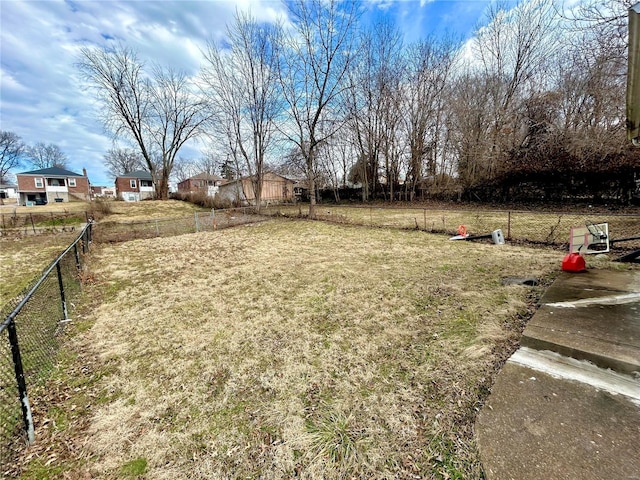 view of yard featuring fence