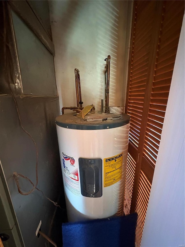 utility room featuring electric water heater