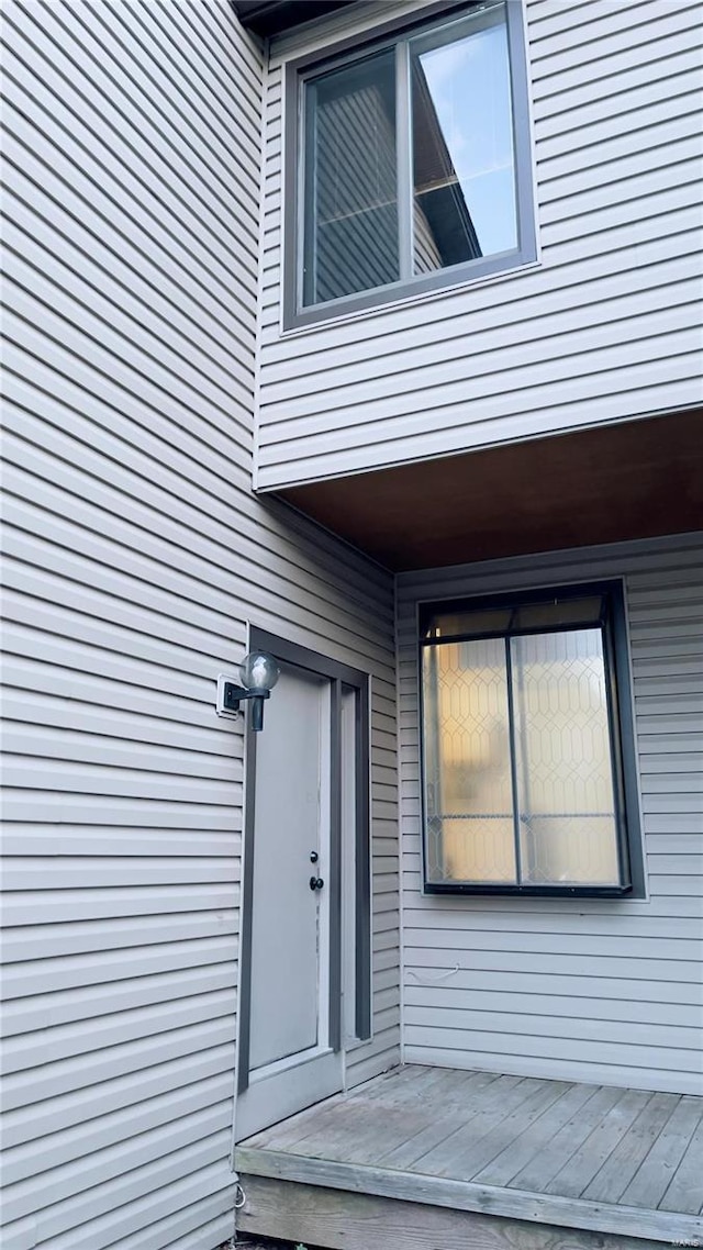 doorway to property with a balcony