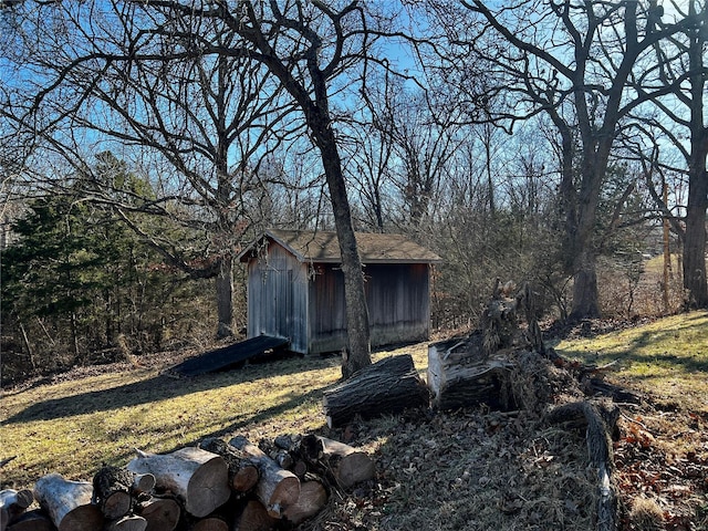 view of shed