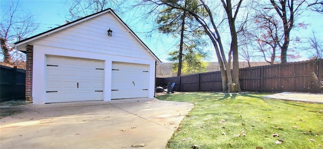 detached garage with fence