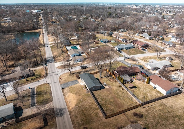 aerial view with a residential view