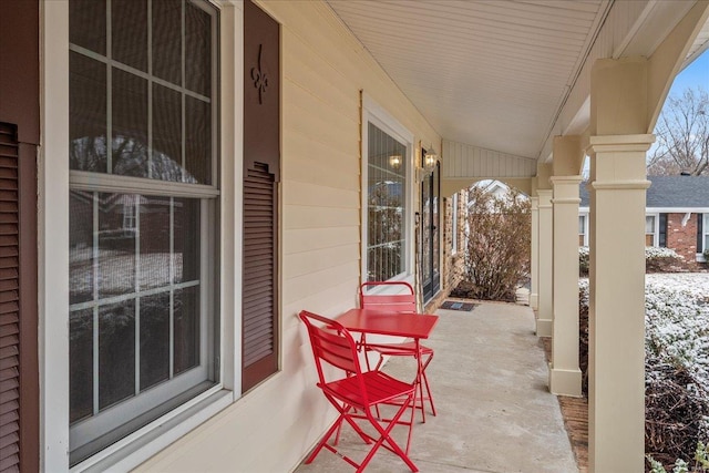 view of patio / terrace featuring covered porch