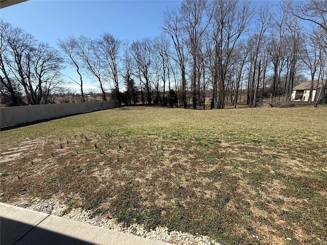 view of yard with fence