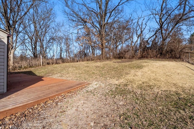 view of yard featuring a deck