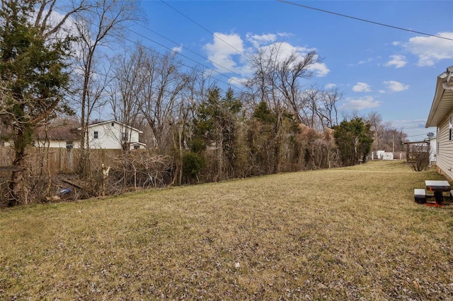 view of yard featuring fence