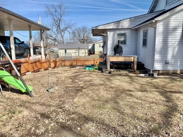 view of yard with fence