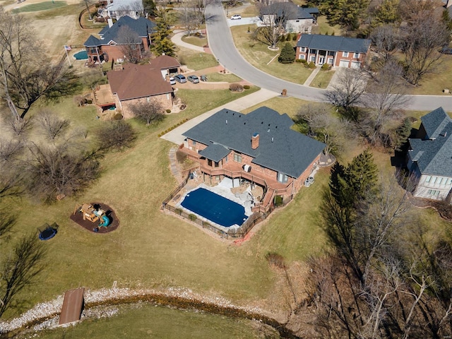 aerial view featuring a residential view