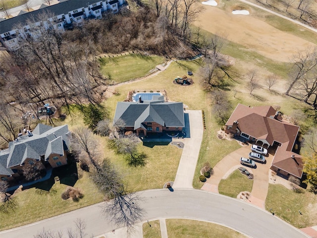 drone / aerial view with a residential view