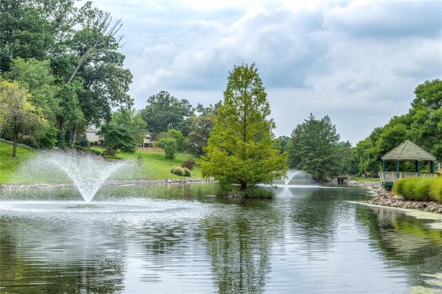 water view featuring a gazebo