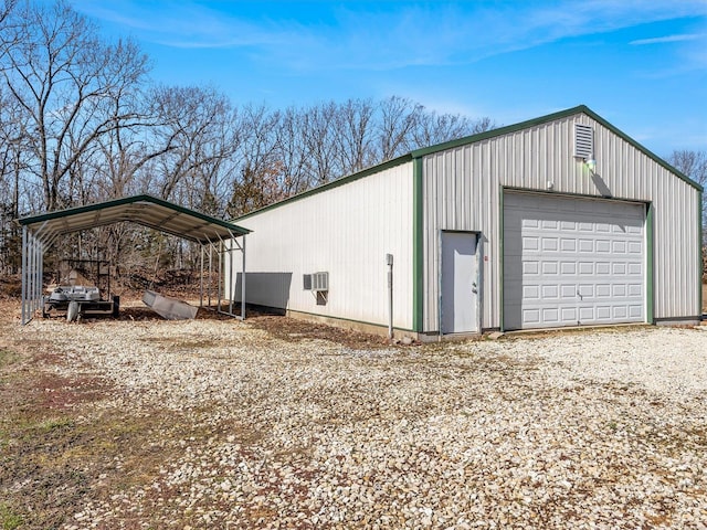 detached garage with driveway