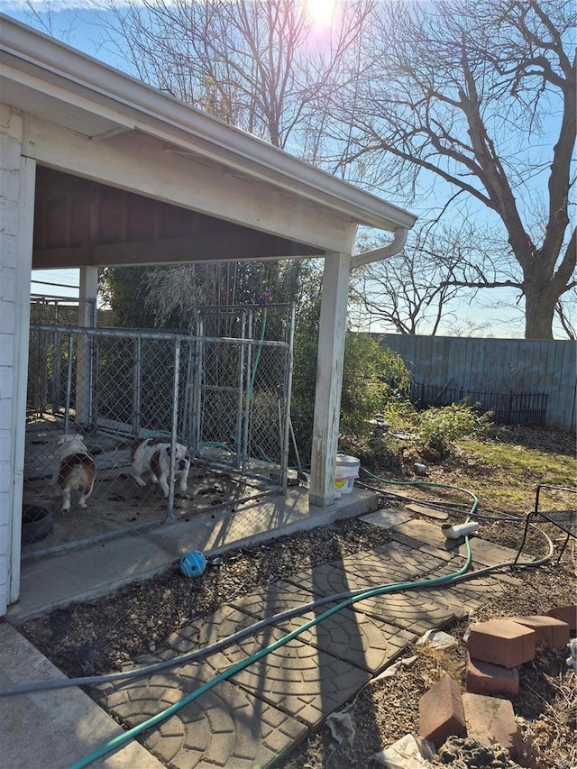 view of yard featuring fence