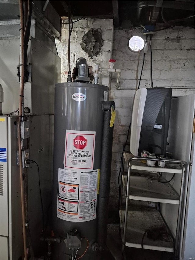 utilities featuring gas water heater