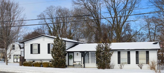 view of split level home