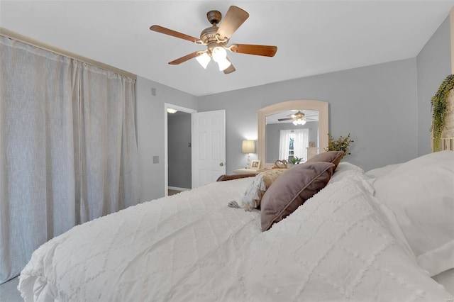 bedroom with a ceiling fan