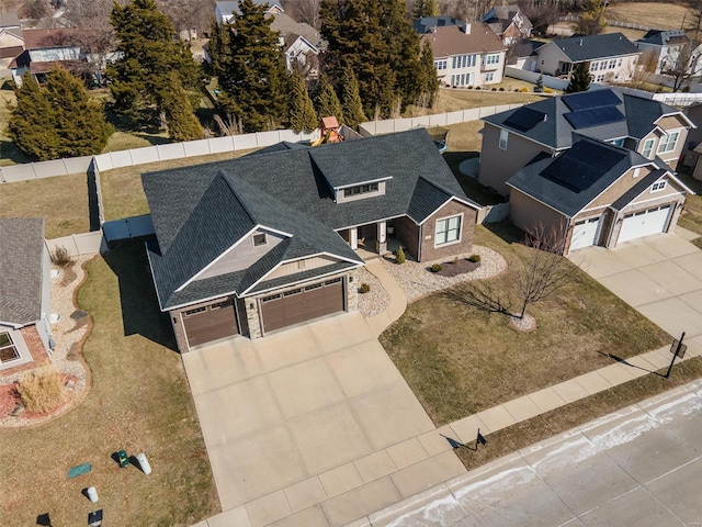 drone / aerial view with a residential view