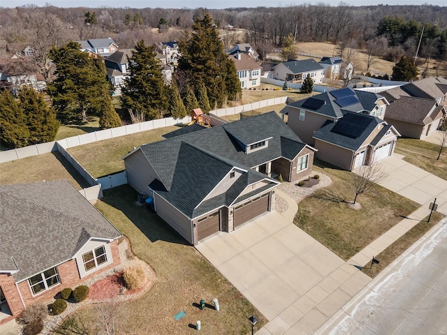 aerial view with a residential view