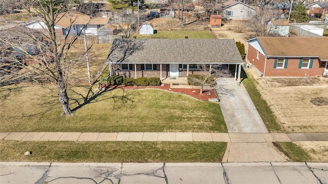 birds eye view of property featuring a residential view