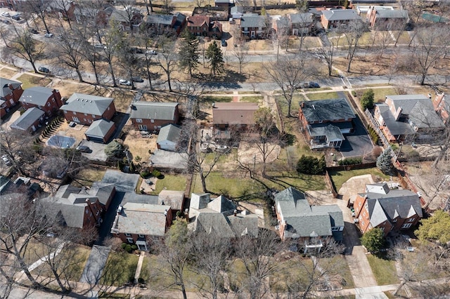 bird's eye view with a residential view