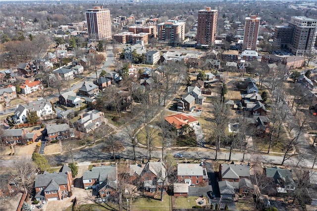 drone / aerial view featuring a view of city