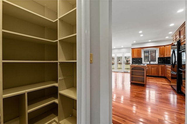 storage area with french doors