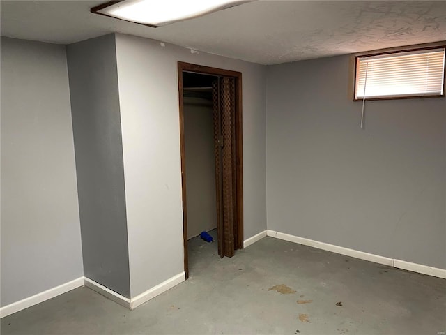 basement with baseboards