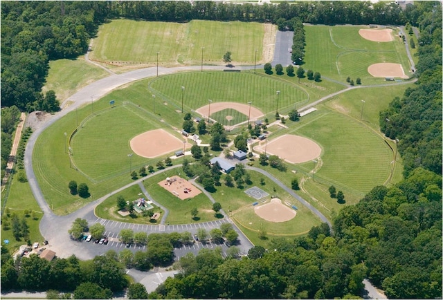 drone / aerial view with a rural view