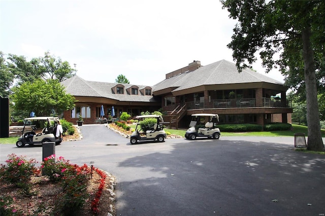 view of front of home with brick siding