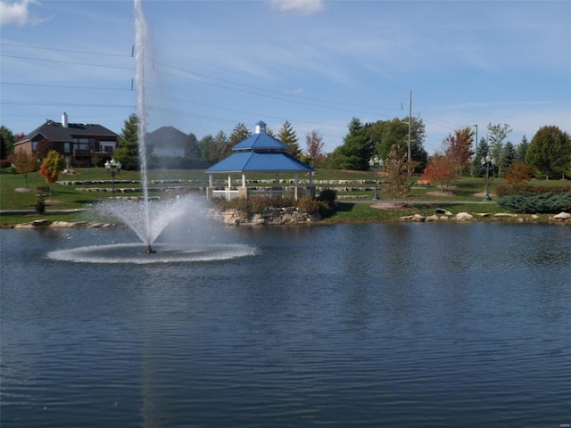 water view with a gazebo