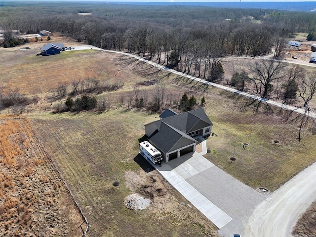 bird's eye view featuring a rural view