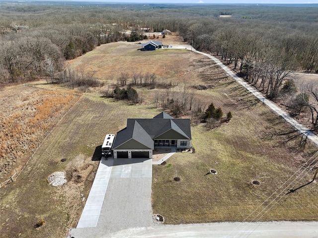 bird's eye view with a rural view