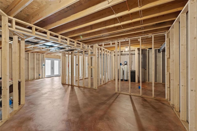 basement with french doors