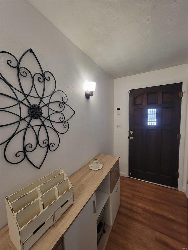 foyer entrance with dark wood-type flooring