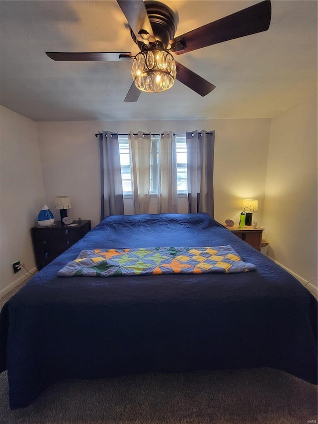 bedroom with a ceiling fan