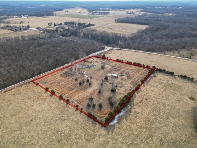 bird's eye view with a rural view