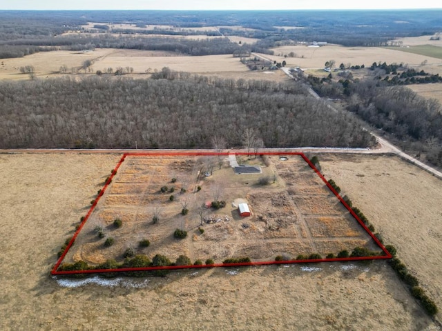 drone / aerial view featuring a rural view