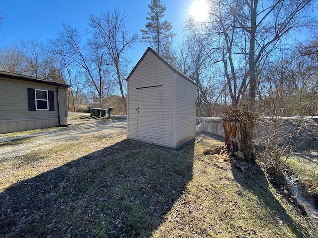 view of shed