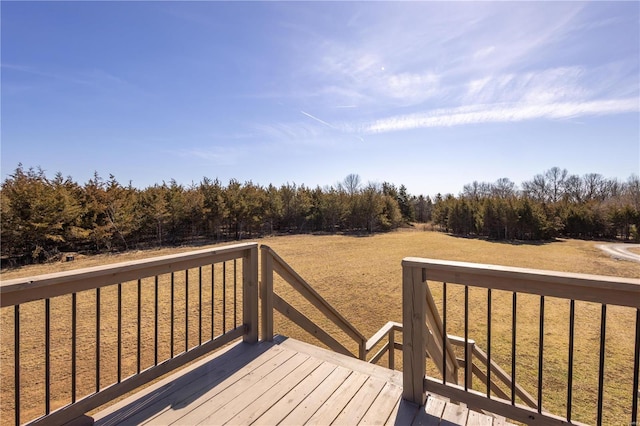 deck with a lawn