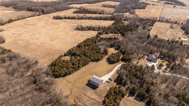 bird's eye view featuring a rural view