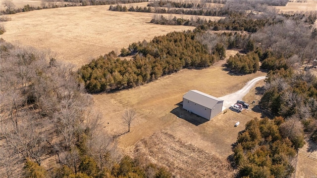 bird's eye view with a rural view