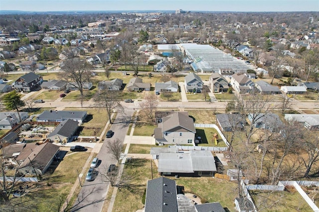 aerial view featuring a residential view