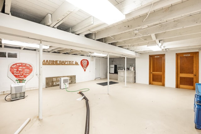 view of finished basement