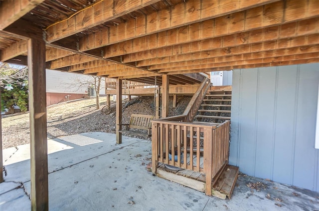 view of patio / terrace with stairway