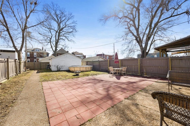 view of patio featuring a fenced backyard