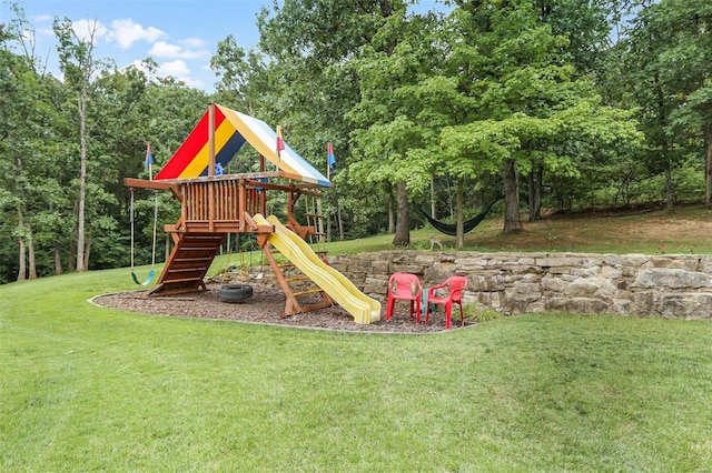 community play area featuring a yard