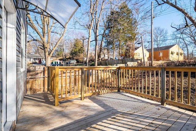 wooden terrace with fence