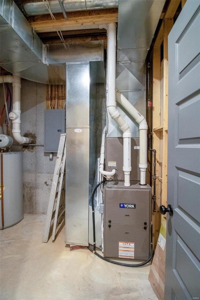 utilities with gas water heater and electric panel