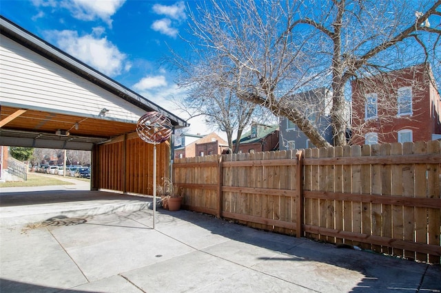 view of patio / terrace with fence